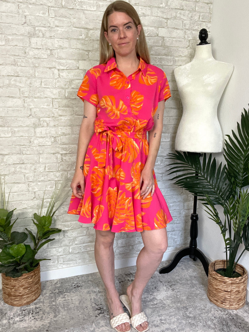 Coral Palms Dress