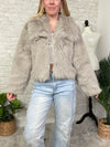 Blythe Faux Fur Jacket Tan