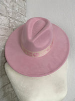 Willa Flower Band Pink Wide Brim