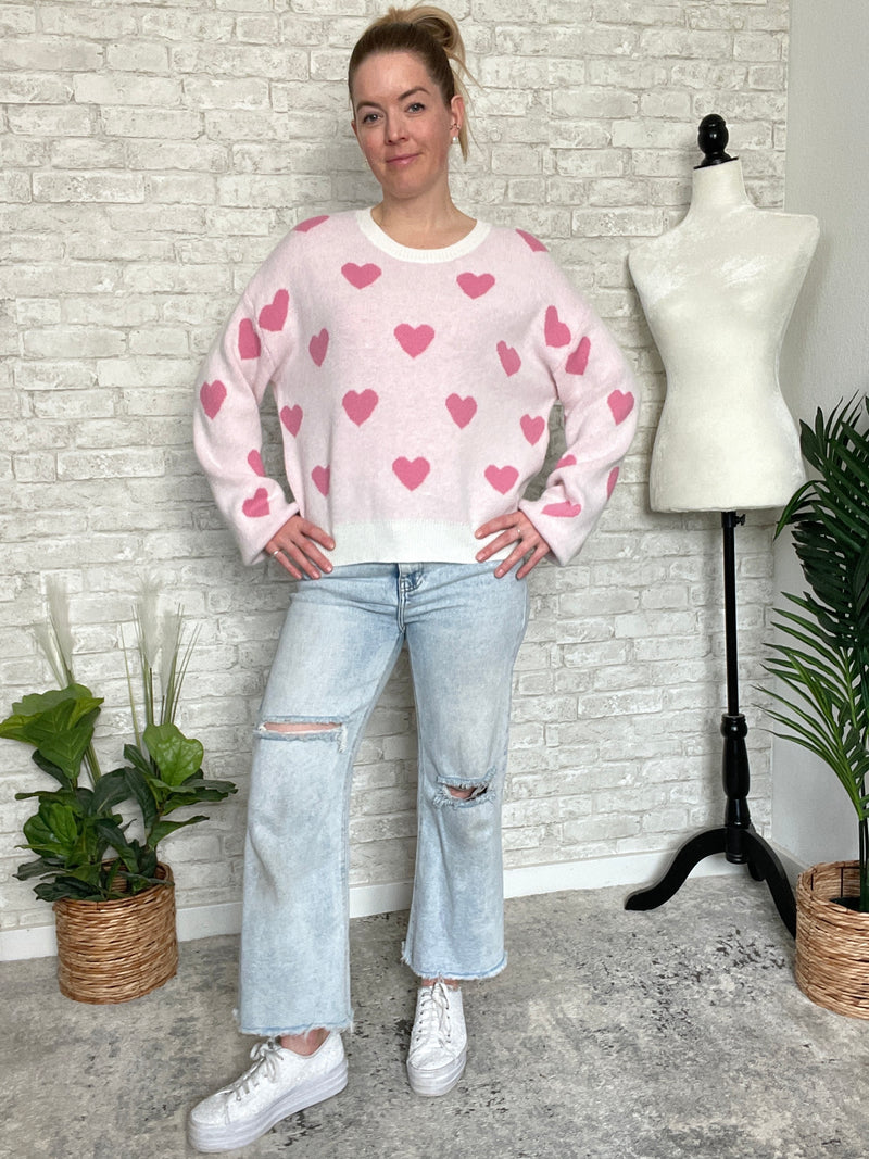 Sweet Pink Hearts Sweater