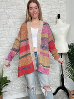 Phoebe Coral+Pink Cardigan