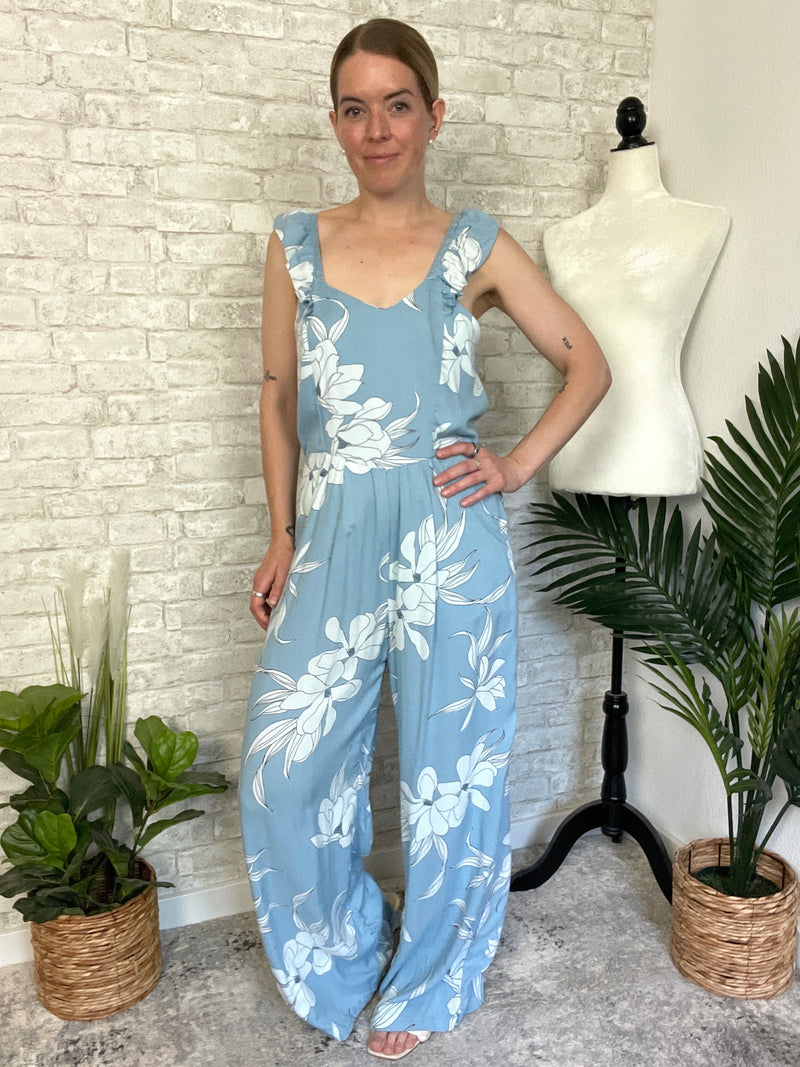 Julianna Blue+White Jumpsuit