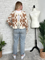 Nancy Neutral Pattern+Bow Cardigan