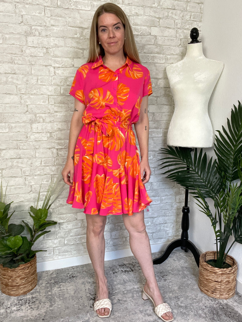 Coral Palms Dress