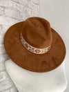 Willa Flower Band Brown Wide Brim