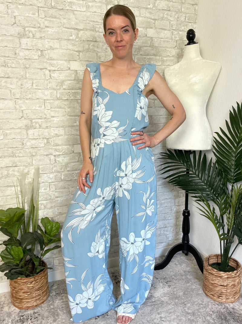 Julianna Blue+White Jumpsuit