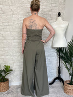 Sabrina Strapless Olive Jumpsuit