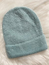 Fuzzy Ribbed Beanie Aqua