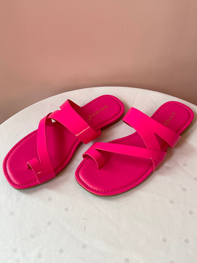 Leena Hot Pink Strappy Slide On