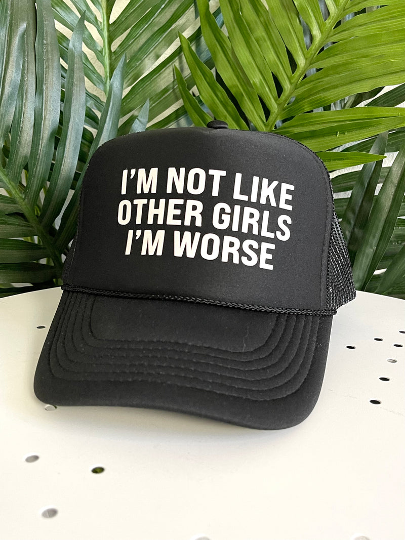 I'm Worse Trucker Hat Black