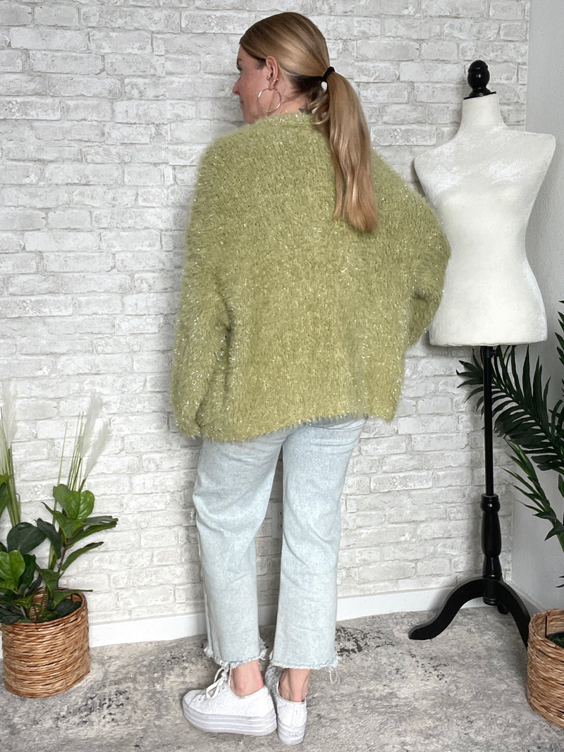 Tinsel+Fluff Heavy-Weight Cardigan Grinch Green