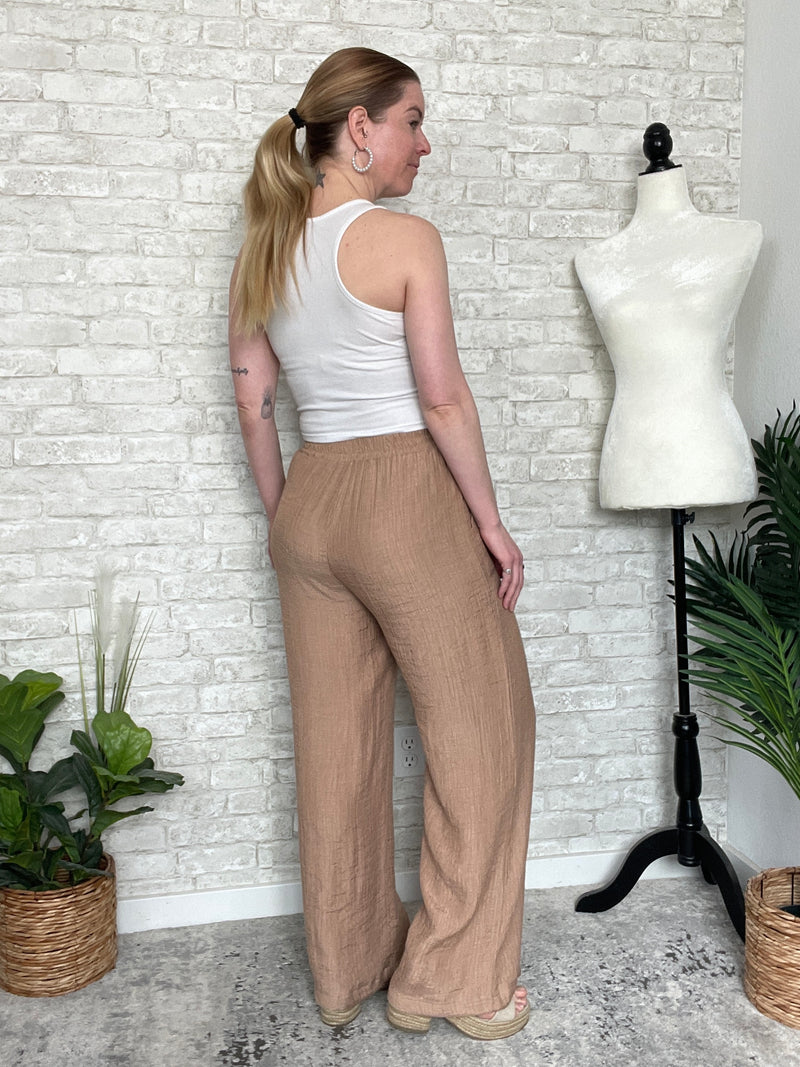 Linson Crepe Pants Light Brown