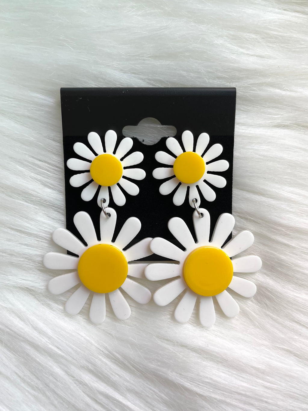 Double Daisy Acrylic Earrings