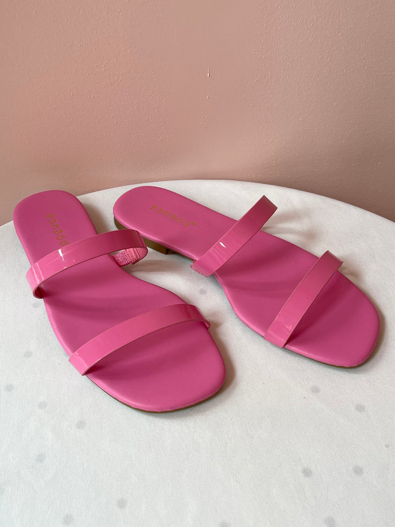 Sabrina Double Strap Slide On Pink