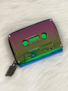 Retro Cassette Wallet Black Rainbow