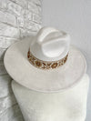 Willa Flower Band Ivory Wide Brim