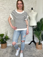 Brina Knit Top B+W Stripe