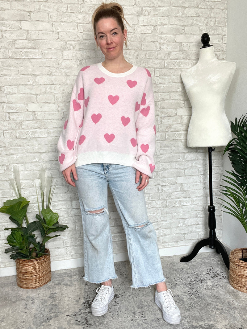 Sweet Pink Hearts Sweater