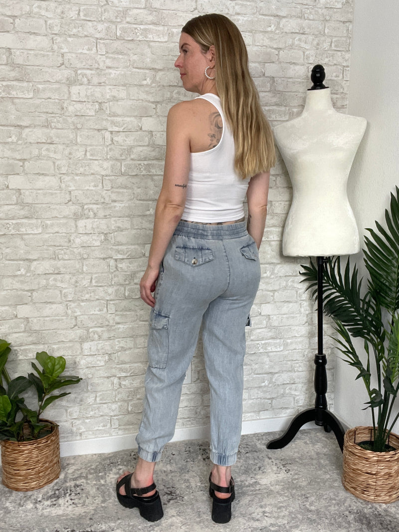 Calista Chambray Jogger Pant - Denim