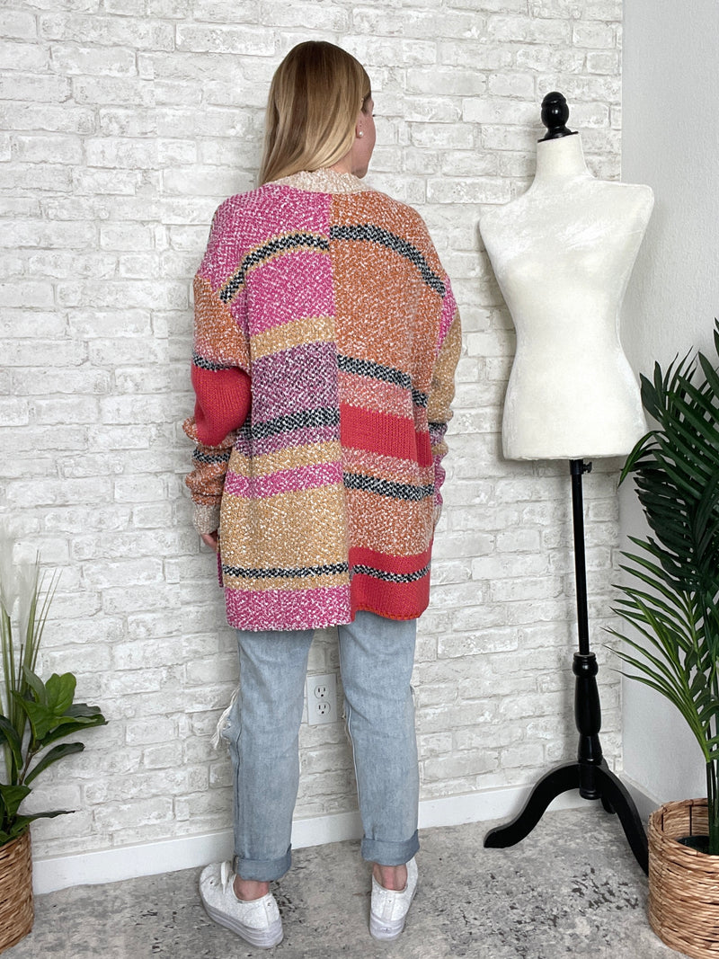 Phoebe Coral+Pink Cardigan