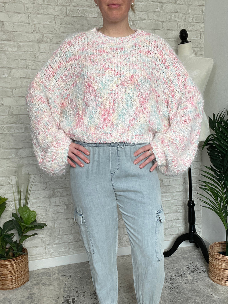 Boucle Textured Sweater Rainbow