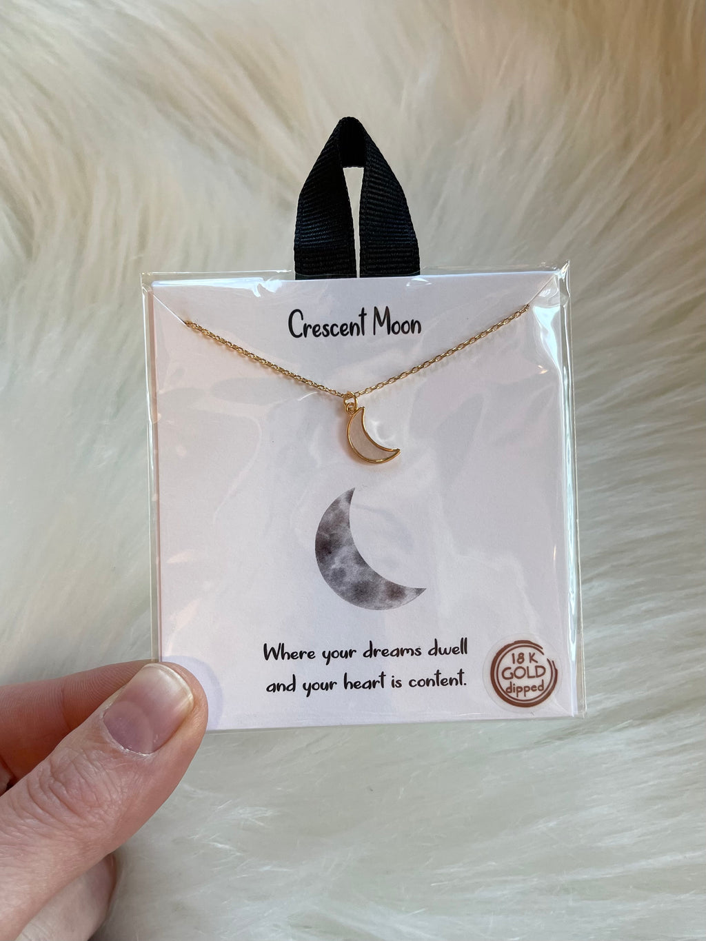 Crescent Moon Pendant Gold