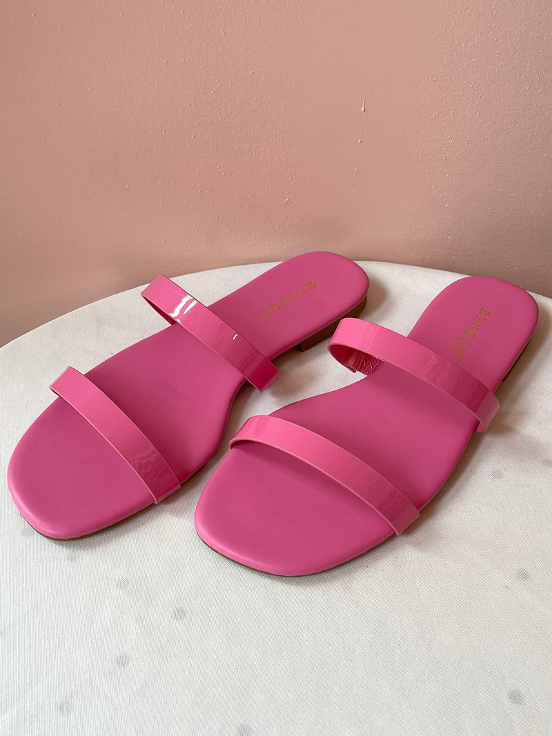 Sabrina Double Strap Slide On Pink