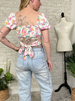 Spring Fiori Corset Cropped Top