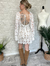 Katrine Floral White Crochet Dress