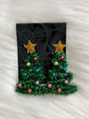 Tinsel Christmas Tree Earrings