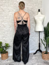 Taylor Black Satin Jumpsuit