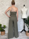 Sabrina Strapless Olive Jumpsuit