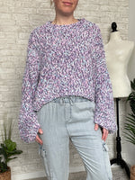 Boucle Textured Sweater Purple Mix