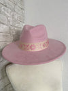 Willa Flower Band Pink Wide Brim