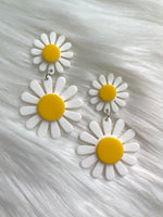 Double Daisy Acrylic Earrings