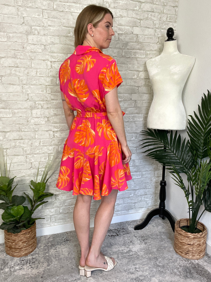 Coral Palms Dress