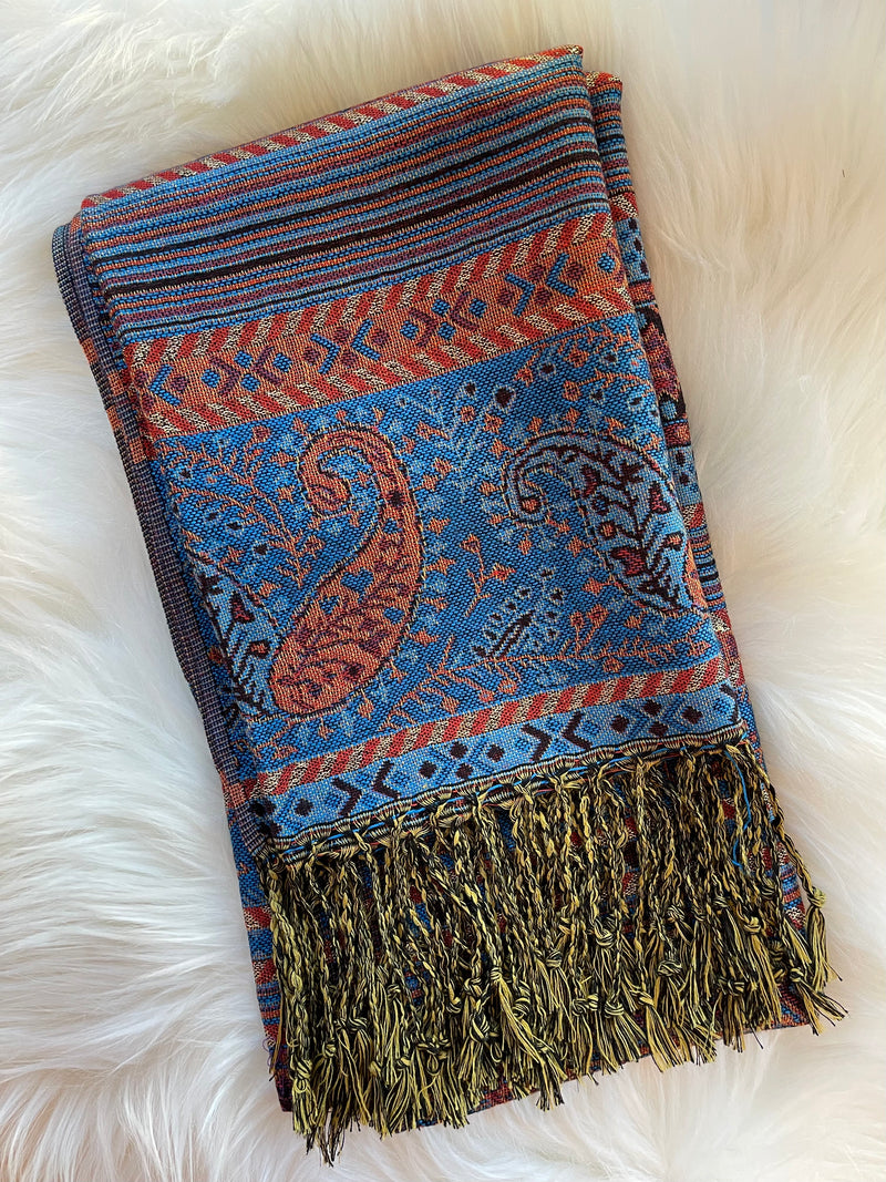 Authentic Pashmina - Ginger/Teal