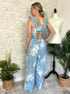 Julianna Blue+White Jumpsuit