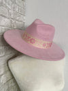 Willa Flower Band Pink Wide Brim