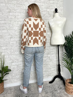 Nancy Neutral Pattern+Bow Cardigan