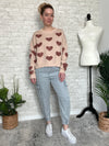 Neutral Love Sweater Khaki+Mauve