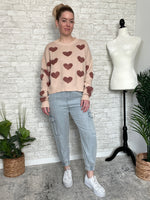 Neutral Love Sweater Khaki+Mauve