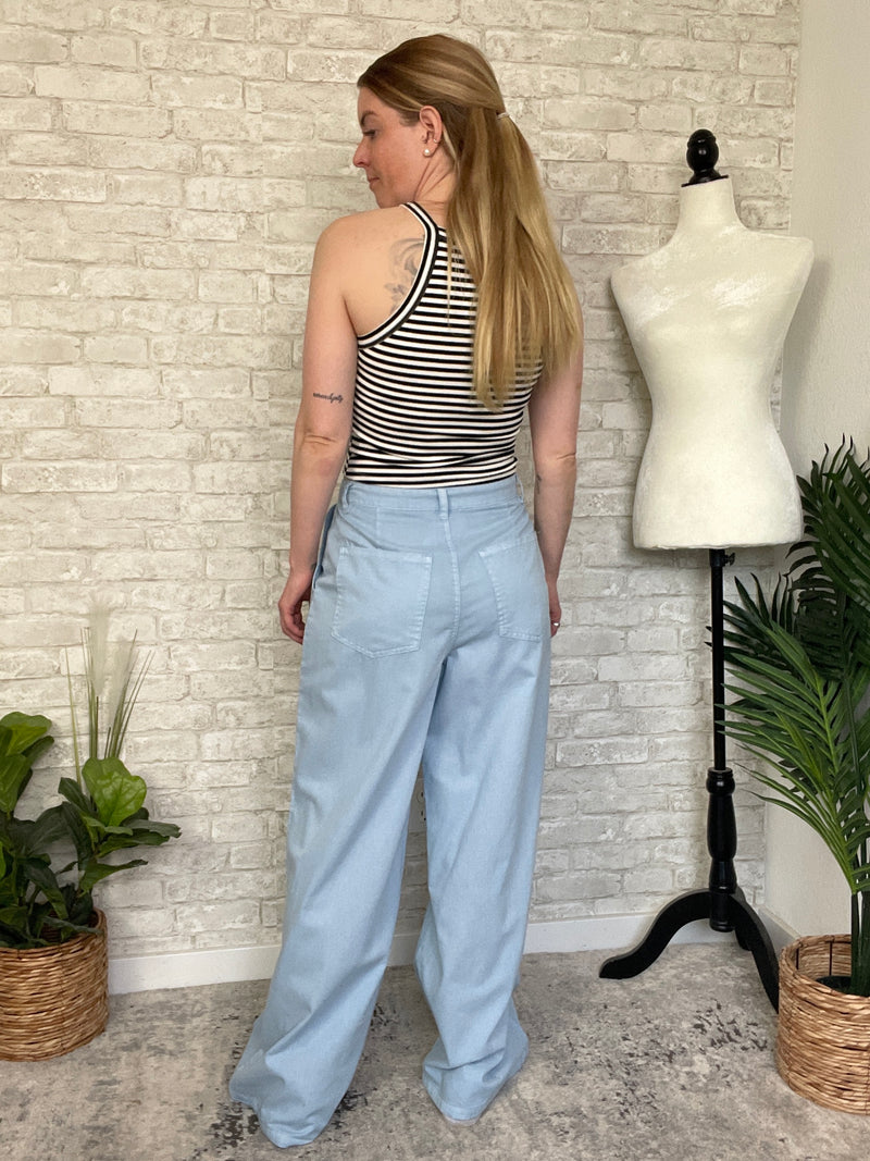 Ostra Wide-Leg Trouser Baby Blue