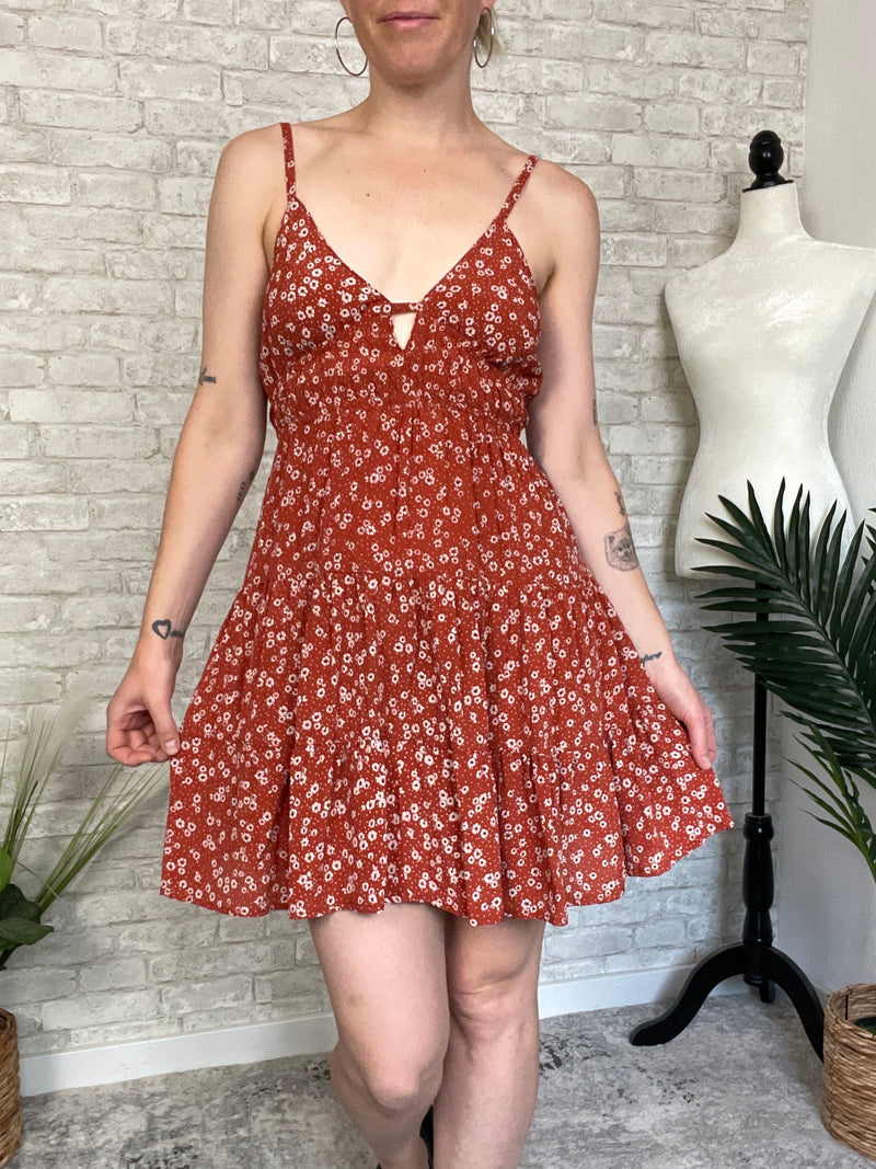 Floral Cinnamon Swirl Dress