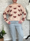 Neutral Love Sweater Khaki+Mauve