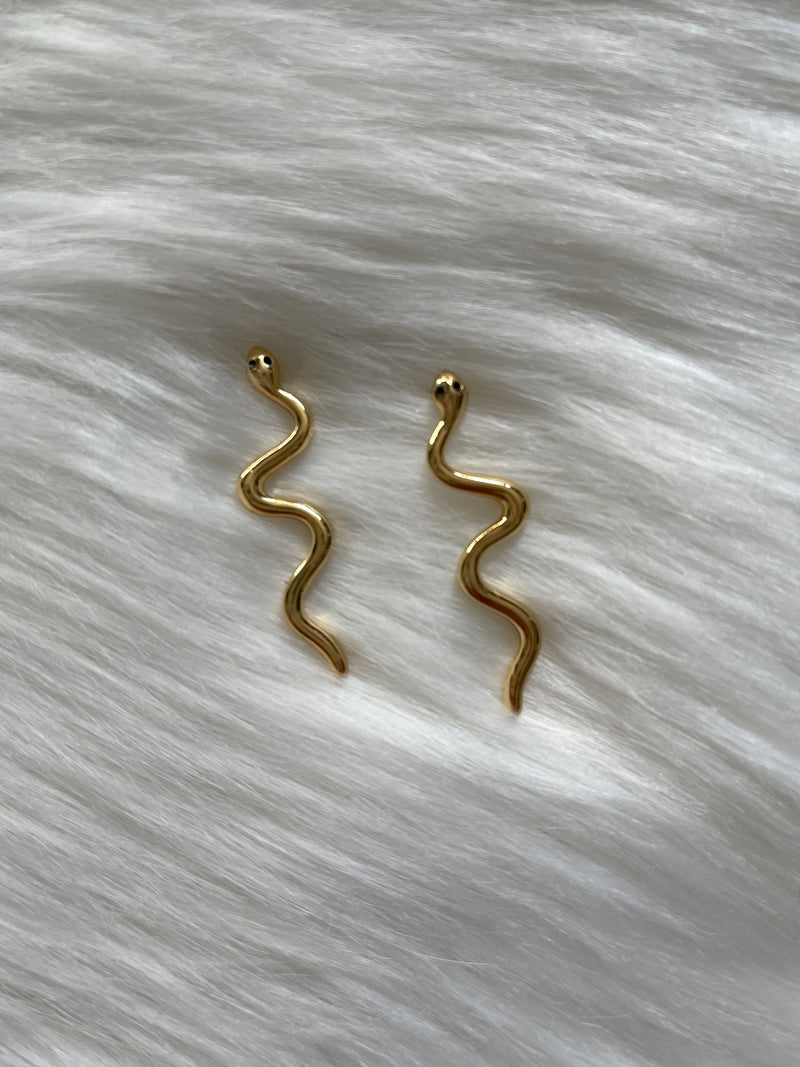 Gold Snake Studs