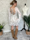 Katrine Floral White Crochet Dress