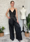 Taylor Black Satin Jumpsuit