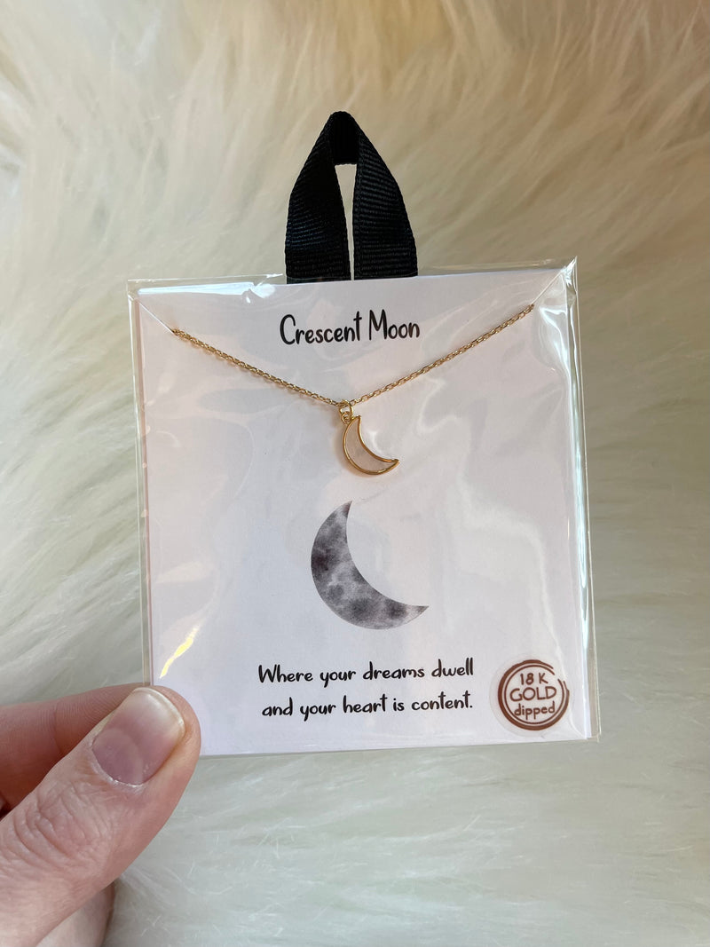 Crescent Moon Pendant Gold