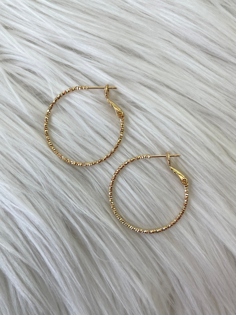 Textured Gold Plated Hoop